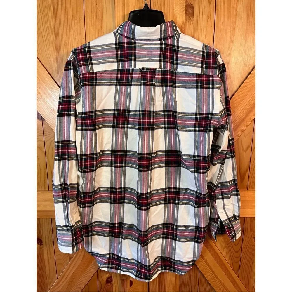 Polo Ralph Lauren Classic Fit Red/Cream Plaid Flannel Shirt Size Small NWT (3472